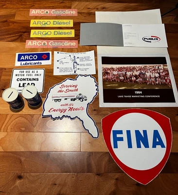 ADESIVOS COLECIONÁVEIS ARCO, PUBLIX, FINA OIL COMPANY - VINTAGE NÃO REPRODUÇÕES - Imagem 1 de 4