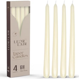 Leor & Lair Ivory Taper Candles - 4 Pack 10" Ivory Candlesticks - Unscented C... - Picture 1 of 4