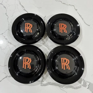 4 Pc Floating Wheel Center Caps for Rolls Royce (Black & Orange) | ОEМ FIT - Picture 1 of 19