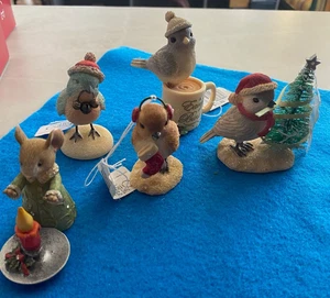 5er Set Enesco 2019/2020 The Heart of Christmas / Schwänze mit Herz Figuren - Bild 1 von 11