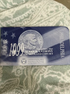 1999 P & D U.S. Mint Susan B. Anthony Uncirculated Coin Set  - Image 1 of 4