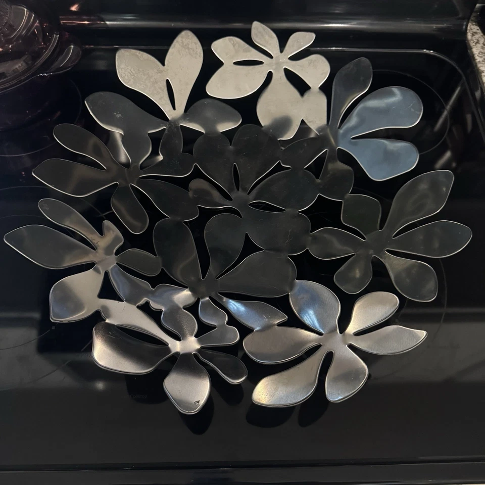 "Centro de mesa de frutero de acero inoxidable IKEA Stockholm 16,5"" Monika Mulder floral" Foto 1 de 3