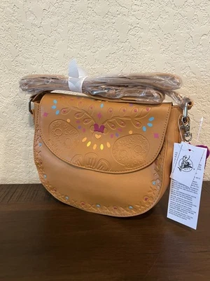 NWT Disney Parks Imitation Leather Coco Crossbody Purse Pom Mickey Minnie Charm - Image 1 of 4