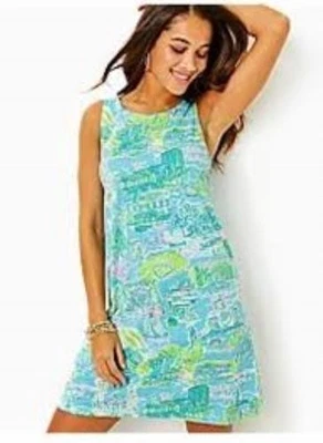 Women's Lilly Pulitzer Cove Dress Sleeveless Fit Flare Iris Blue White Size S - Image 1 of 4