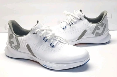 FootJoy FJ Fuel Spikeless Golf Shoes 55440 White/Grey/Blue Mens 10N - Image 1 of 4