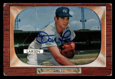 Bowman Baseball 1955 #67 autógrafo firmado por Don Larsen (sin certificado de autenticidad) (arrugue) Foto 1 de 2