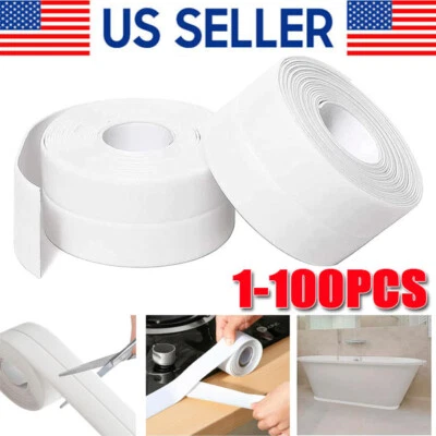 Cinta autoadhesiva de PVC de 10,5 pies para fregadero de pared de cocina inodoro Foto 1 de 4