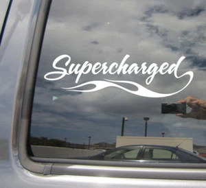 Supercharged Flame - Classic Hot Rod Tribal Fire Car Vinyl Decal Sticker 10510 - Picture 1 of 2