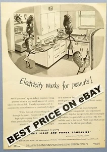 ¡La electricidad funciona para cacahuetes! Página de anuncios 1946 luz y alimentación eléctrica - Imagen 1 de 3