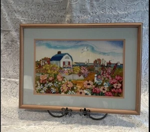 Dimensions Seaside Cottage Anna Longo Cross Stitch 1995 USA 3953 COMPLETED - Bild 1 von 14