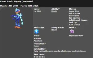 MIGHTY QUAQUAVAL 7 STAR TERA RAID UNTOUCHED MIGHTIEST MARK SCARLET VIOLET - Picture 1 of 6