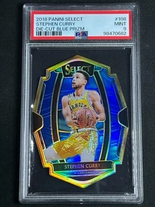 2018 Panini Select Die-Cut Blue Prizm Stephen Curry #108 PSA 9 MINT Warriors SP - Picture 1 of 2