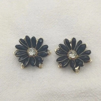 20Pcs Copper Crystal Flat Back Flower Charms for Earrings DIY Jewelry Making - Image 1 of 4