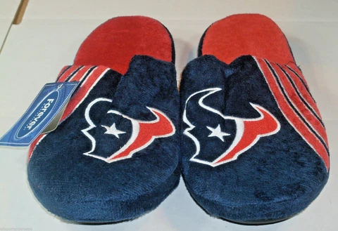 NFL Houston Texans Stripe Logo Dot Sole Slippers Size L by FOCO Cover