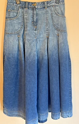 Falda vaquera Soft Surroundings cabaña Y2K años 90 ombre plisada maxi talla mediana Foto 1 de 4