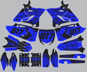 Blue black decal for YAMAHA GRAPHICS YZ 250 YZ250 2015 2016 2017 2018 2019 2020 - Picture 1 of 1
