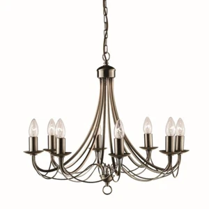 Elegante Pendelleuchte in Messing Antik Decke 8FL Beleuchtung Lampe Kronleuchter - Bild 1 von 1