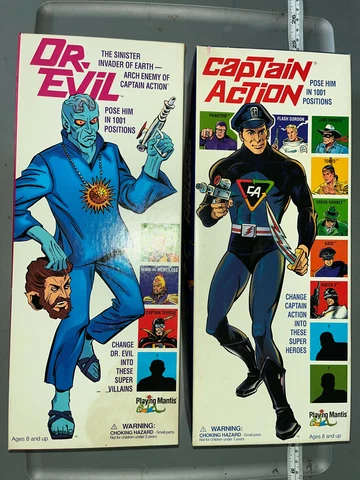 1/6 Scale Playing Mantis Captain Action / Dr Evil Boxes Cover