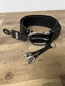 Michael Kors Authentic Black Tweed Belt XL Wide Width Adjustable Genuine Leather - Picture 1 of 4