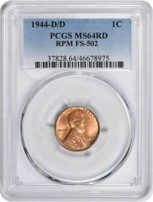 1944-D/D Lincoln Cent FS-502 MS64RD PCGS - Image 1 of 2