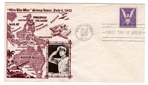 #905 Win the War 1942 WWII First Day Cover - Crosby MacArthur - Picture 1 of 2