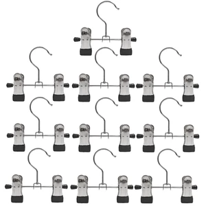10pcs Metal Adjustable Clip Hangers 12cm for Trousers & Skirts Clothing (Q3MINI) - Picture 1 of 8