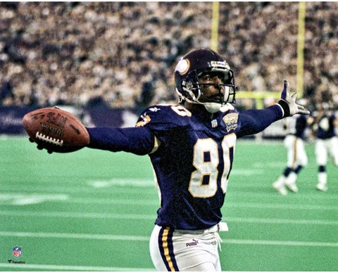 Cris Carter Minnesota Vikings Unsigned Celebration Photograph Cover