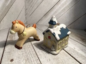 Vtg Pair Of Homco Christmas Tree Ornaments 🌲 - Picture 1 of 4