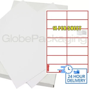 500 FOGLI ETICHETTE LASER STAMPANTE 14 PER PAGINA (7000) - Foto 1 di 5
