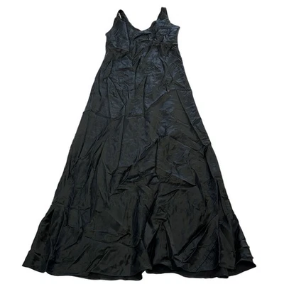 Vince Dress Womens Small Black Satin Slip Gown Open Back V Neck - image 1 of 4