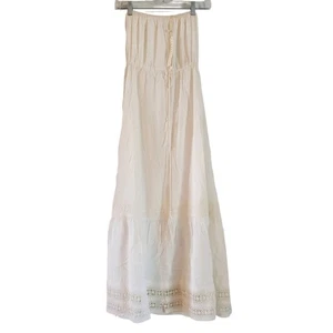 Lovestitch Maxi Dress Womens Small White Boho Crochet Lace Rayon Lined Summer - Picture 1 of 8
