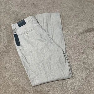 Perry Ellis Beige Straight Leg Men's Linen Pants 32x32-New   - Picture 1 of 4
