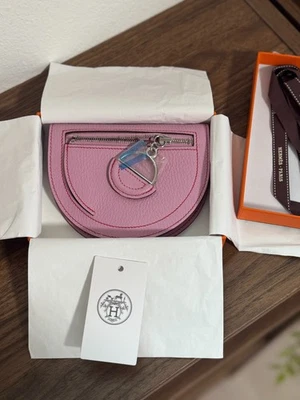 Cartera compacta Hermes Chevre Mysore en el bucle malva Sylvestre / Rouge De Coeur Foto 1 de 4