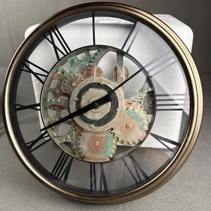 Wanduhr Deko Steampunk Uhr große Kunstzahnräder 11,5" getestet funktioniert - Bild 1 von 7