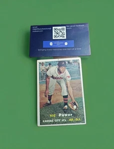 1957 Topps Baseball Card Kansas City Athletics Vic Power #167 Vtg Vg+  Crease - Picture 1 of 2