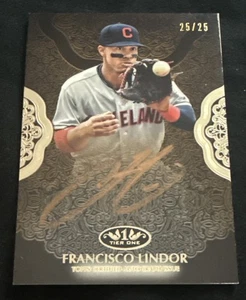 2019 Topps Tier One Bronze Autograph #PPA-FL1 Francisco Lindor No 25/25 - Picture 1 of 2