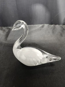 MARCOLIN Kunst Voll Bleikristall weißer Schwan Figur - handgefertigt in Schweden 7 Zoll - Bild 1 von 7