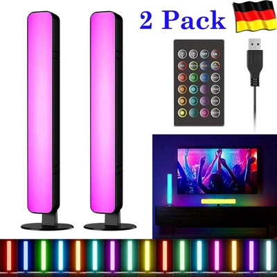 2x LED Lightbar RGB Gaming Lampe Ambiente Licht Bar TV Hintergrundbeleuchtung - Bild 1 von 4