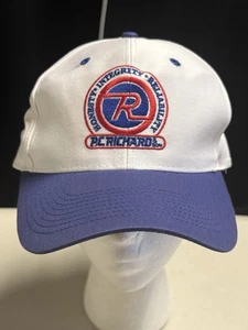 VTG 90s P.C. Richard & Son Baseball Snapback Hat Blue Brim on White Bullet Line - Picture 1 of 9