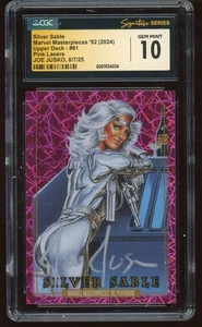 2024 Marvel Masterpieces 92 Platinum Silver Sable Pink Joe Jusko Signed CGC 10 - Picture 1 of 2