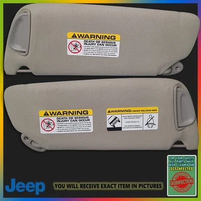 Jeep Grand Cherokee 1999-2004 conjunto de pares de parasoles laterales para conductor y pasajero gris Foto 1 de 4