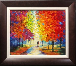 Slava Ilyayev "Paseo de Otoño" Firmado a Mano Edición Limitada Serigrafía en Madera ARTE - Imagen 1 de 5