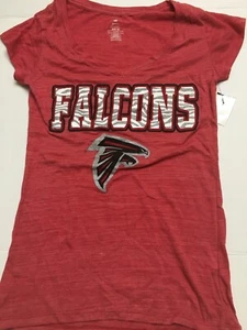 Camicia scollo a V NFL Atlanta Falcons ragazza adolescente rosso logo falco taglia M (7/8) NUOVA etichetta - Foto 1 di 2