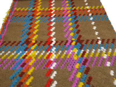 Stoff Strickstoff Kochwolle Glencheck Karo beige multicolor Jackenstoff Poncho - Bild 1 von 4