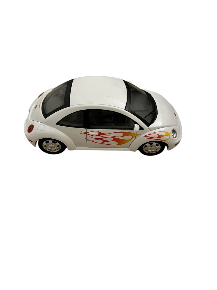 Matchbox Drew Carey Show 1999 VW Beetle Diecast Car Custom Flames White #5702 - Image 1 of 3