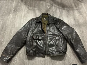 Vintage 60s 70s Men’s Sears Leather Shop Jacket Size 42 - Picture 1 of 7