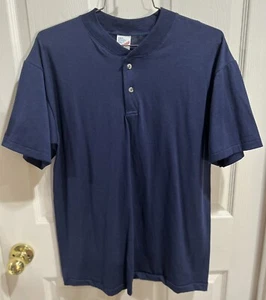 Vintage Duke Athletic Products 2-button T Shirt Blue Size Medium Single Stitch - Picture 1 of 3