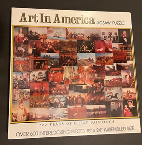 New And Sealed Vintage 1979 Nordevco Art In America Jigsaw Puzzle-18”x24”-600+pc - Picture 1 of 5