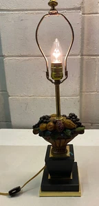 VINTAGE FREDERICK COOPER MCM TABLE LAMP LIGHT FRUIT BASKET - Picture 1 of 8