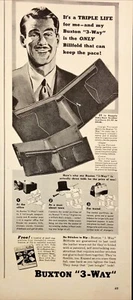 1942 Buxton Billfold Wallet Vintage Print Ad - Picture 1 of 6